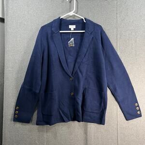 Joan Rivers Milano Knit Sweater Blazer Peacoat Size Large